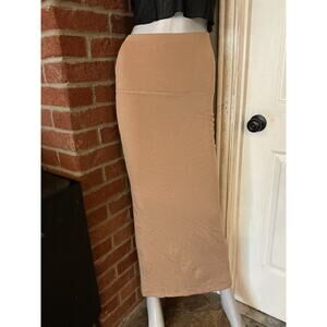 Bleusalt Tencel Maxi Skirt, Small, Camel Tan Beige Nude Minimalist Eco-Friendly